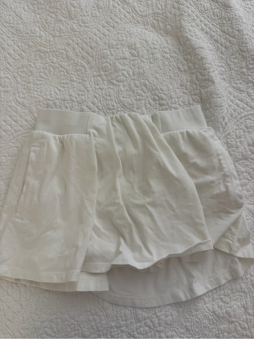 FP Movement by Free People Terry Cloth White Mini Skort